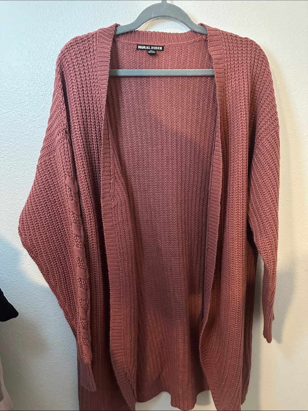 Moral Fiber Open-Front Cardigan - Dusty Rose Mauve